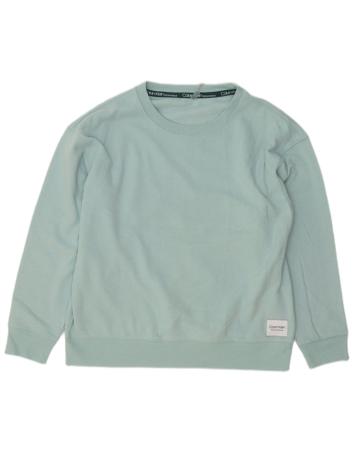 Męski sweter Calvin Klein, duży, turkusowy, bawełniany