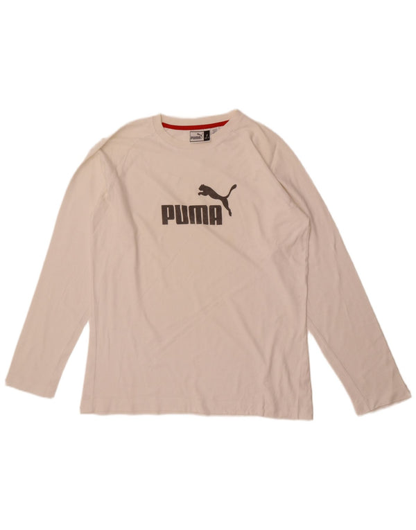 Puma Mens Graphic Top Long Sleeve Small White