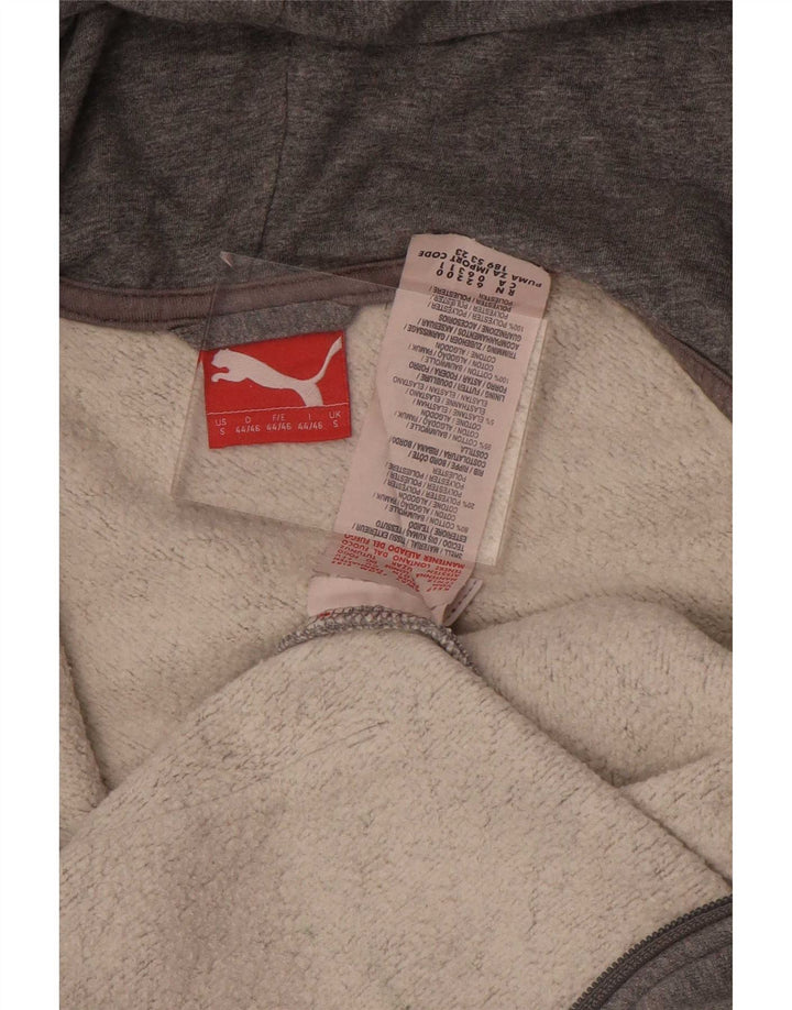 Męski sweter Puma z kapturem i zamkiem, mały, szary, bawełniany