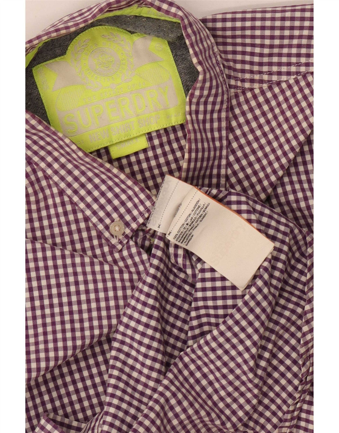 Koszula męska Superdry, mała, fioletowa bawełniana kratka