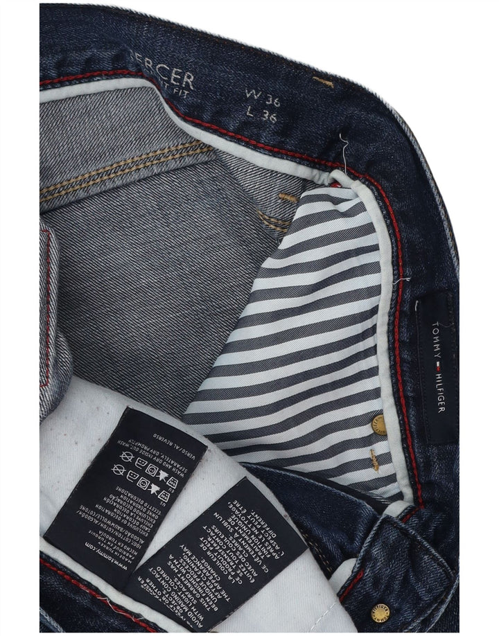 TOMMY HILFIGER Męskie proste dżinsy Mercer W36 L36 Niebieskie bawełniane