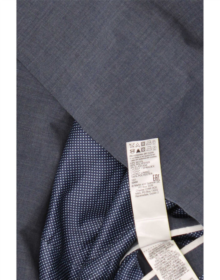 Marks & Spencer Męska marynarka zapinana na 2 guziki UK 46 3XL Niebieska wełna