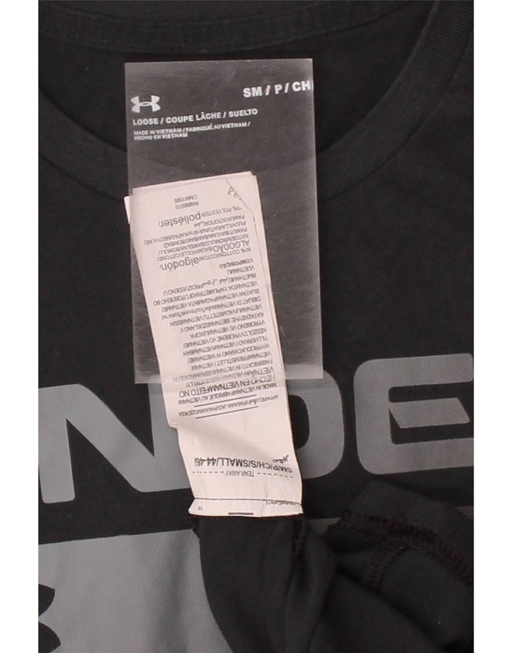 UNDER ARMOUR Mens Graphic T-Shirt Top Small Black Cotton Vintage Under Armour and Second-Hand Under Armour from Messina Hembry 