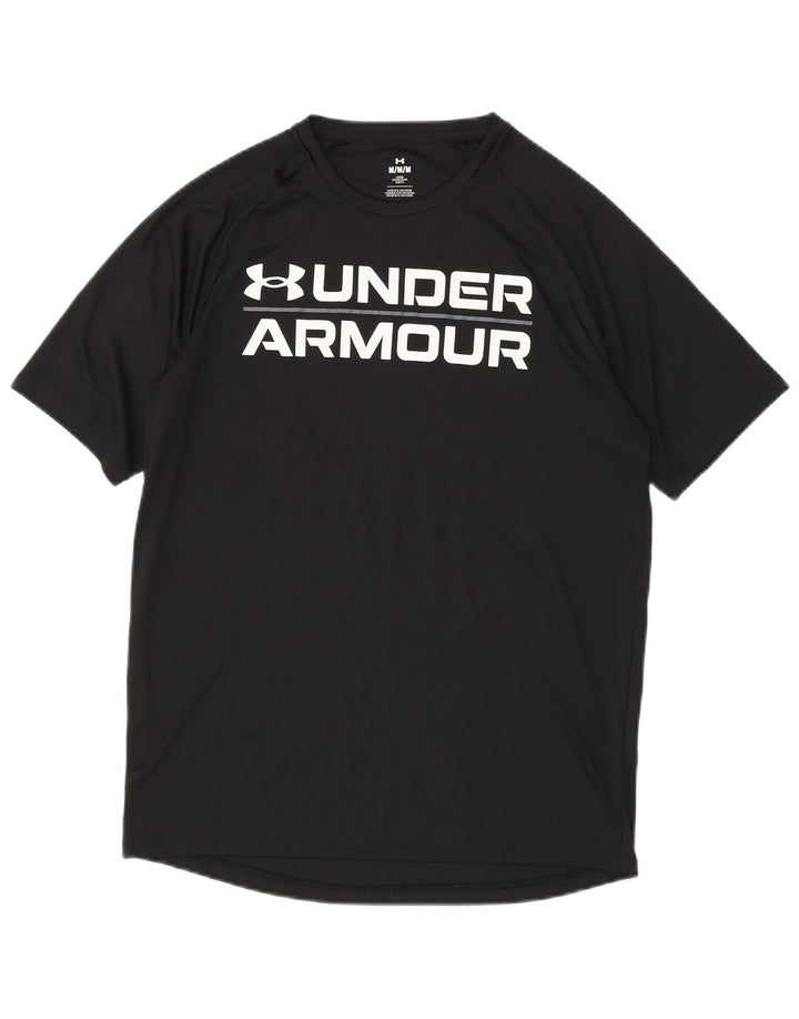 Męska koszulka z grafiką Under Armour, średni czarny poliester
