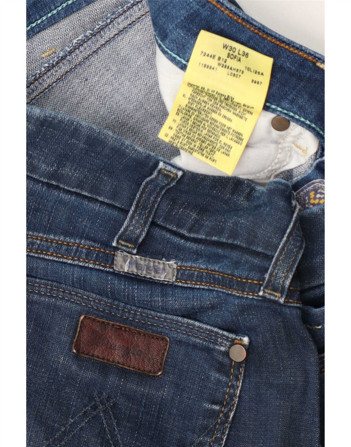Damskie jeansy Wrangler Sofia Straight W30 L36 Niebieskie bawełniane