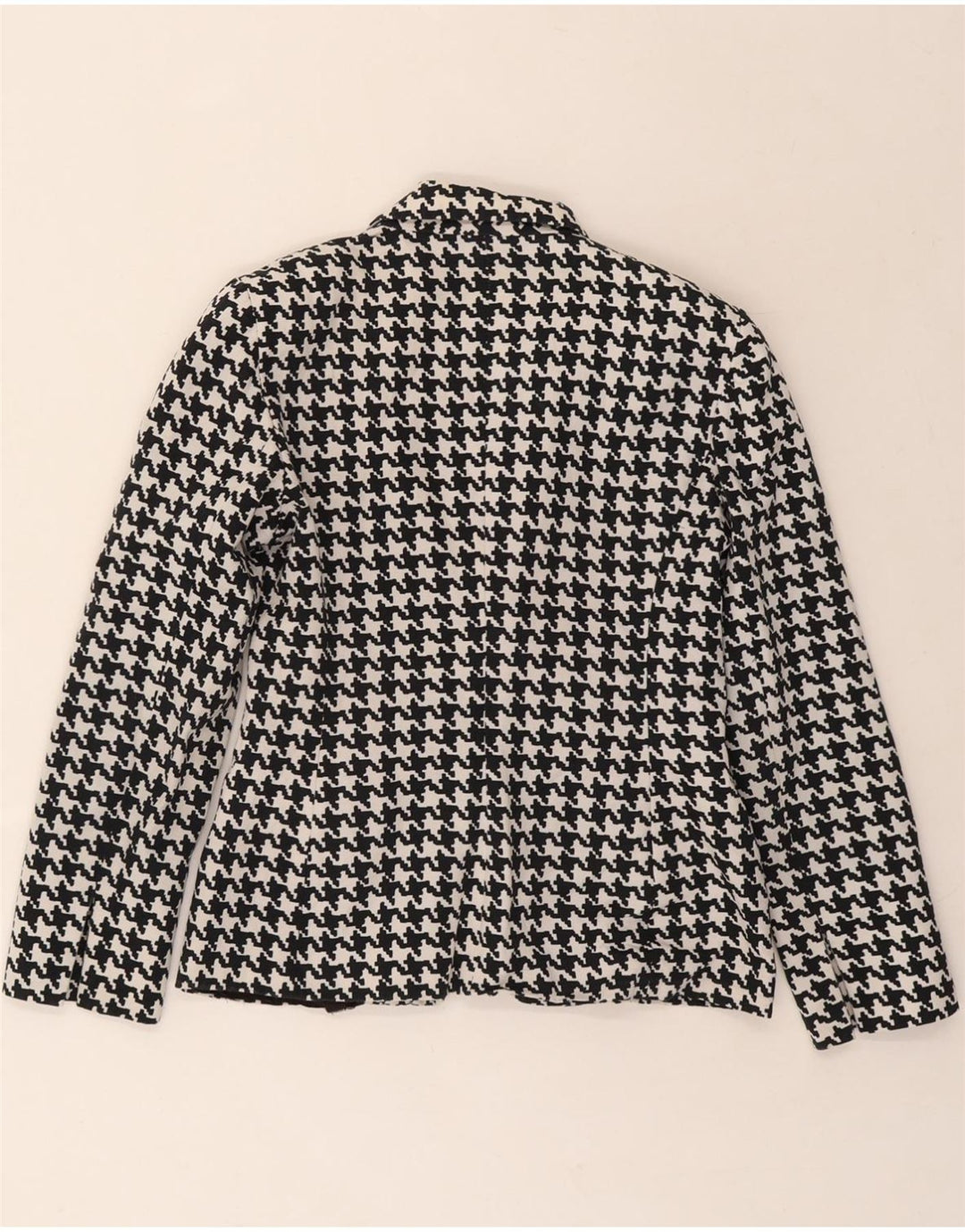 FERRE Womens 2 Button Blazer Jacket UK 8 Small Black Houndstooth Vintage Ferre and Second-Hand Ferre from Messina Hembry 