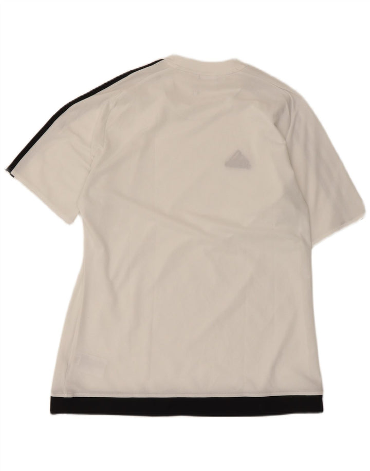 Męska koszulka Adidas Climalite Top, średni biały poliester z blokami kolorów