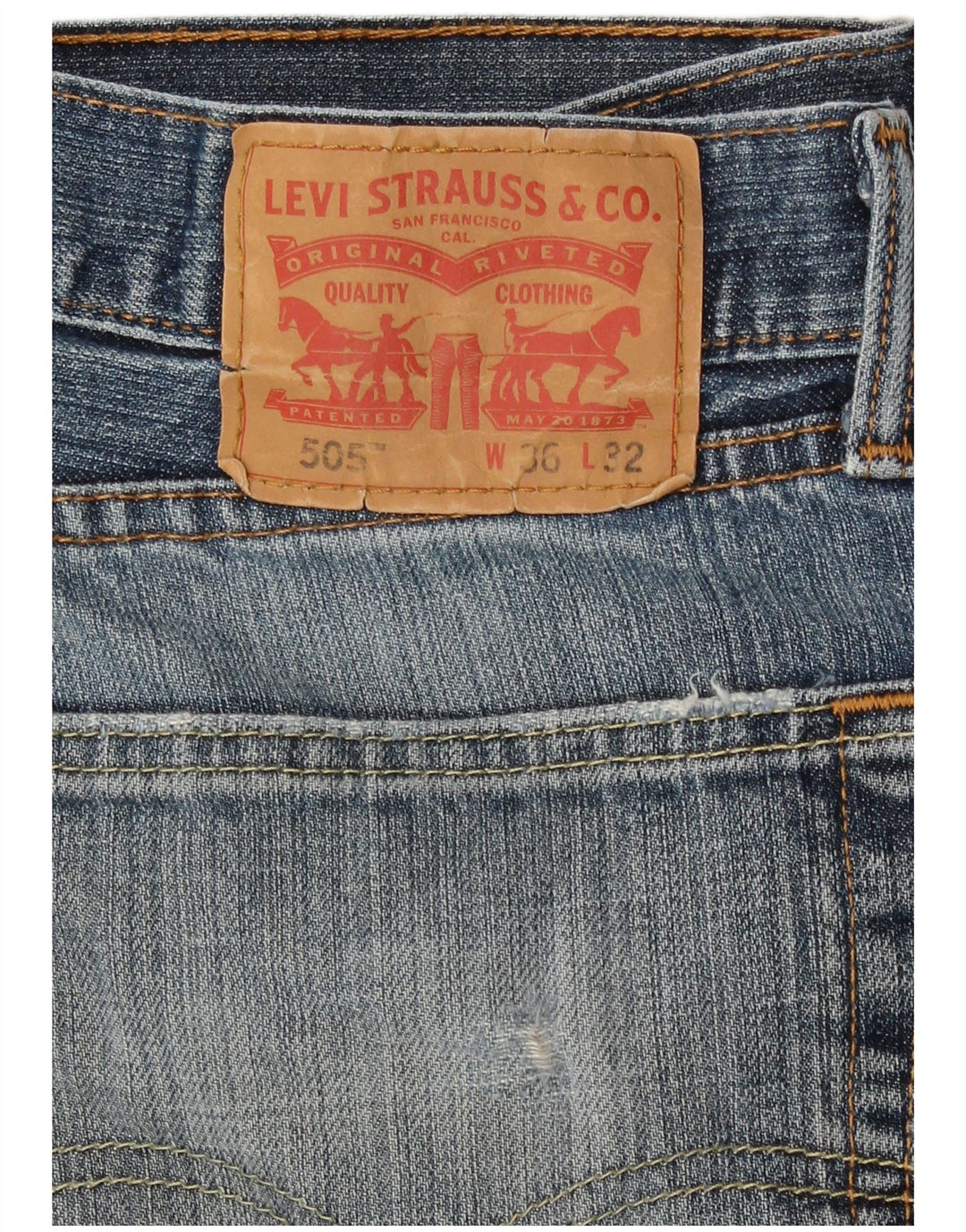 Męskie jeansy Levi's 505 Straight W34 L32 Niebieskie bawełniane