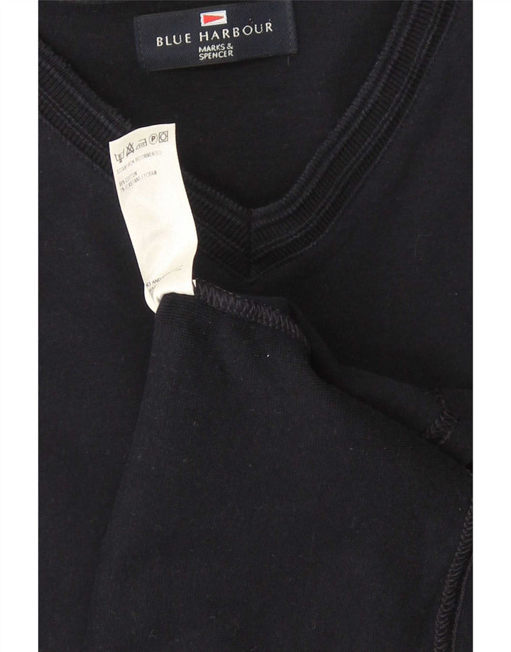 Marks & Spencer Męski niebieski top z długim rękawem XL, granatowy, bawełniany