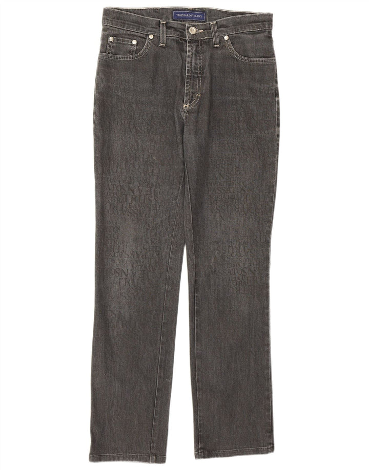 TRUSSARDI Womens Graphic Slim Jeans W28 L28 Grey