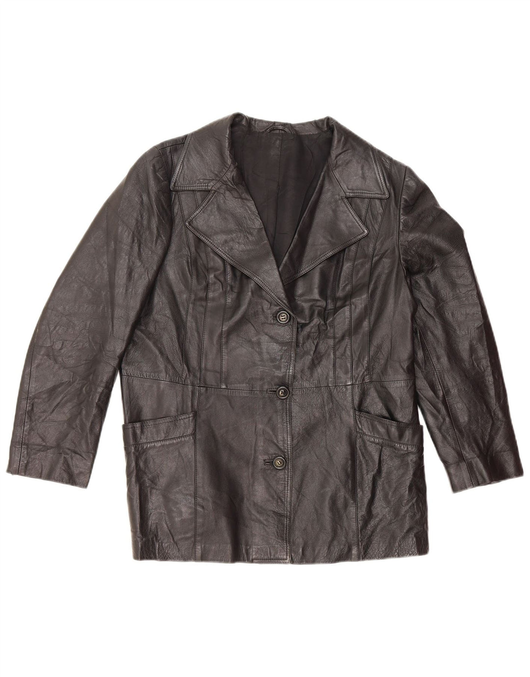 Kurtka skórzana damska Nappa UK 14, średnia czarna