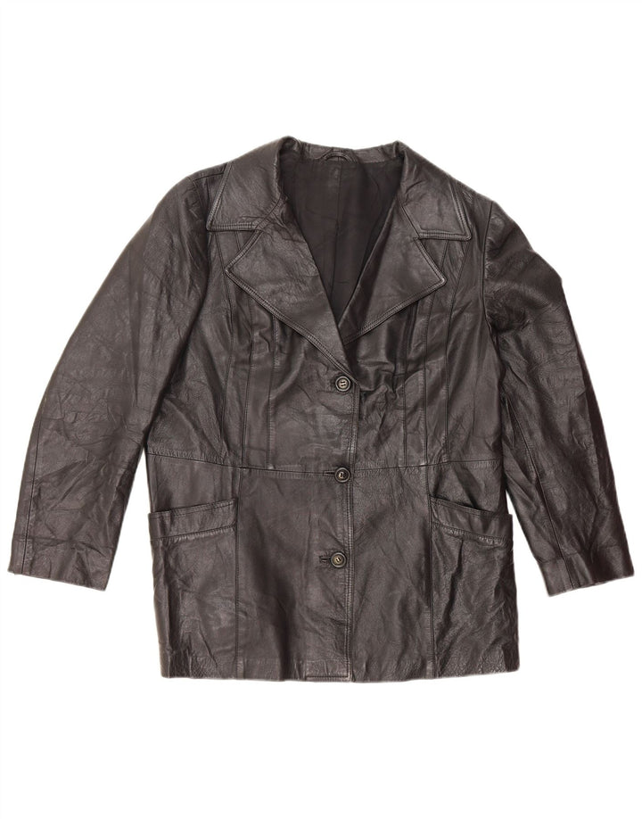 Kurtka skórzana damska Nappa UK 14, średnia czarna