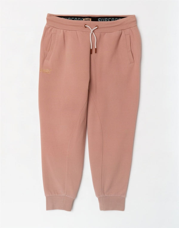 Damskie spodnie dresowe Superdry Joggers UK 16, duże, różowe, bawełniane