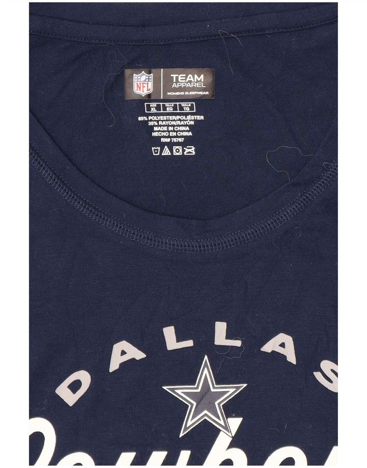 Damska koszulka z grafiką NFL Dallas Cowboys, UK 18 XL, granatowa, poliester