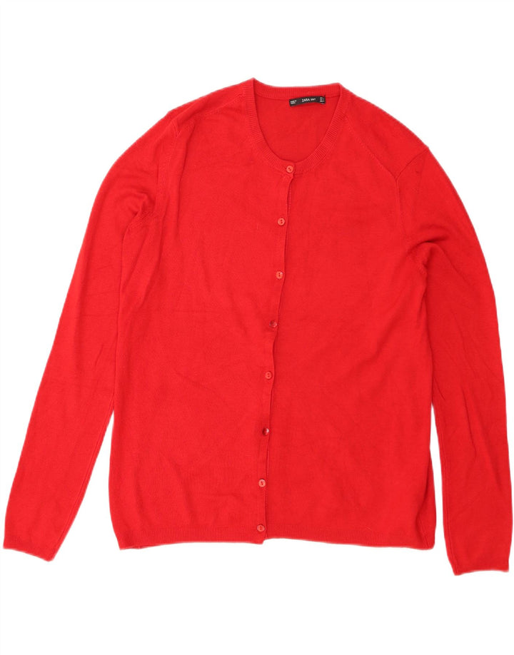Sweter damski Zara Cardigan UK 14 Large, czerwona wiskoza