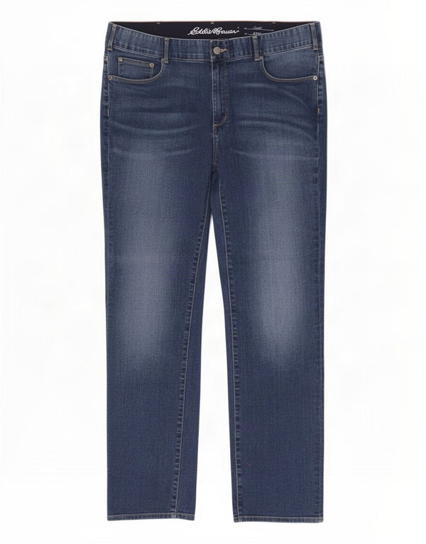 Eddie Bauer Damskie Curvy Straight Jeans US 18 2XL W40 L31 Niebieskie bawełniane