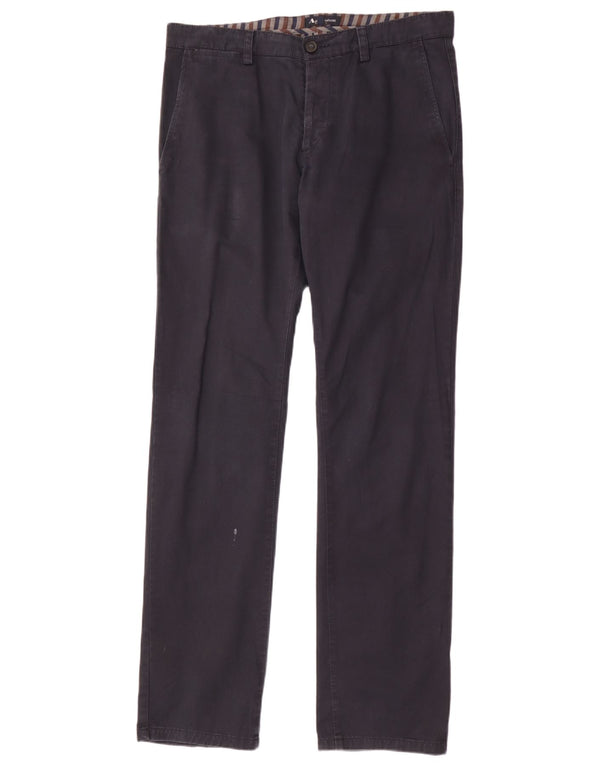 Męskie proste spodnie chino Aquascutum IT 50 Large W34 L34 granatowe