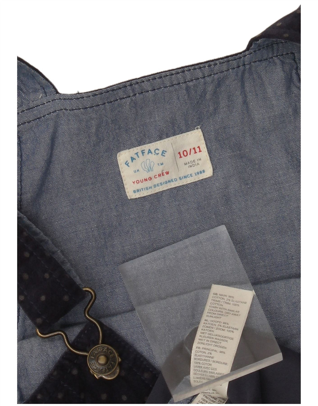 Spódnica ogrodniczka FAT FACE dziewczęca 10-11 lat W26 Granatowa bawełna w cętki