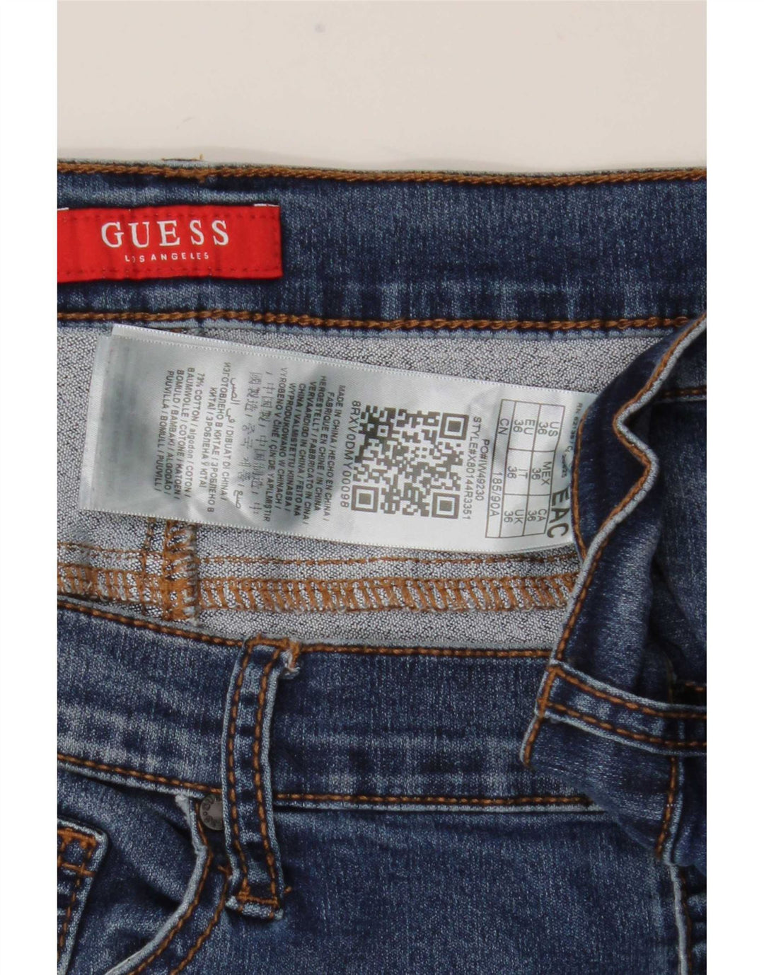Guess Męskie jeansy slim W36 L28 Niebieskie bawełniane