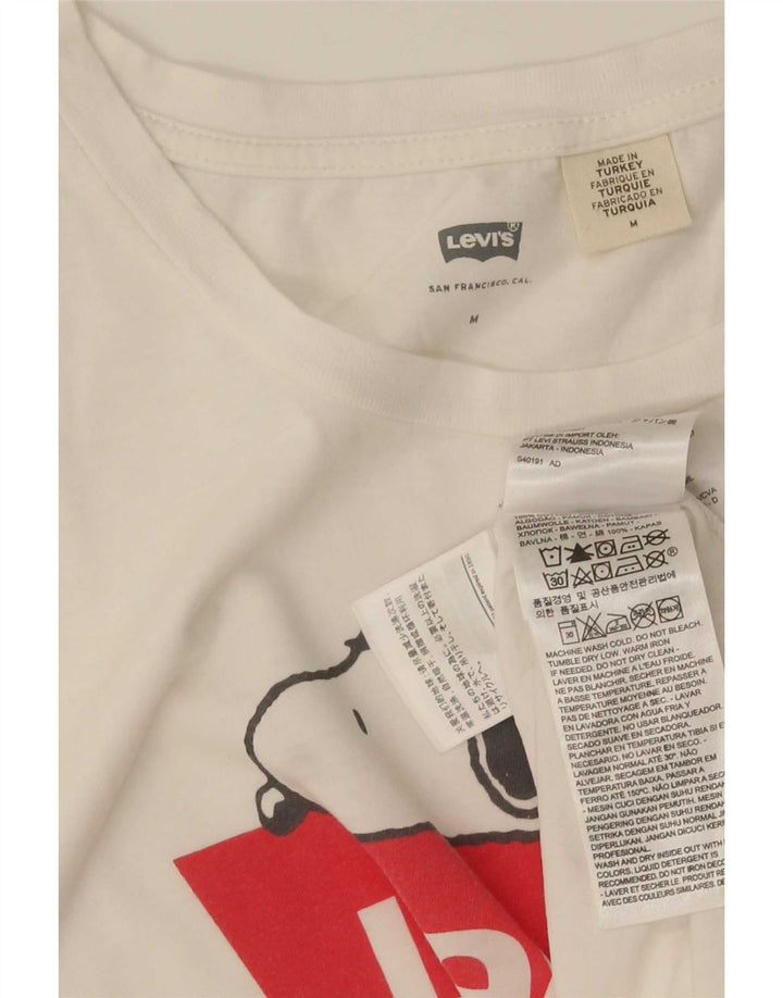 Damska koszulka z grafiką Levi's Top UK 12 Średnia biała bawełna