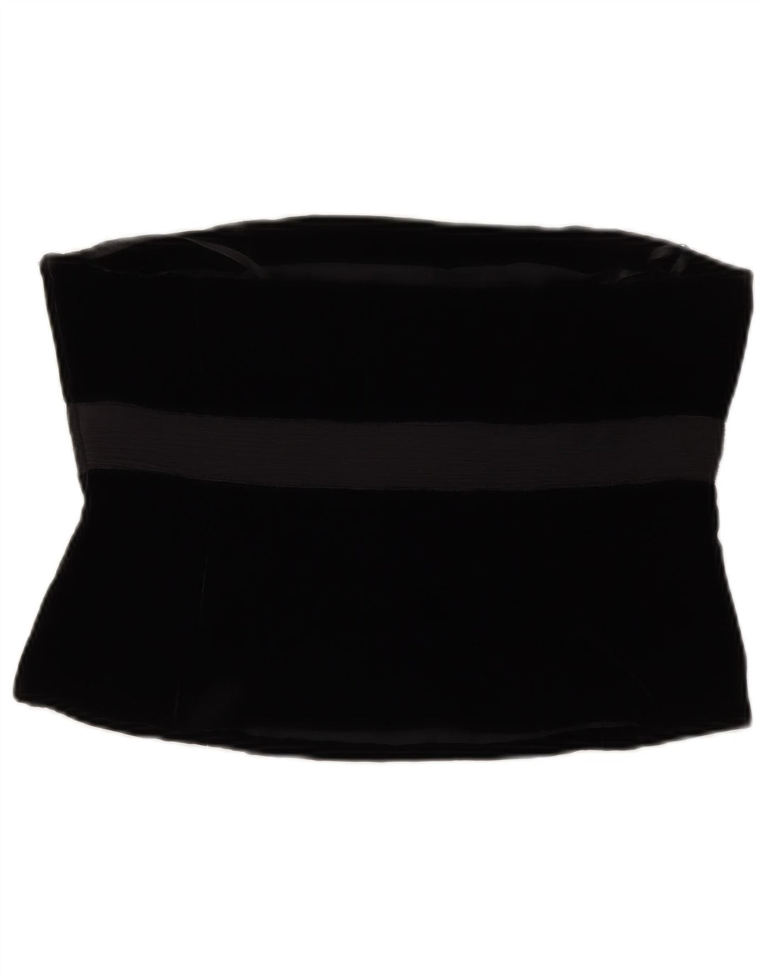 LAURA ASHLEY Damski aksamitny gorsetowy top UK 14 Średnia czarna wiskoza