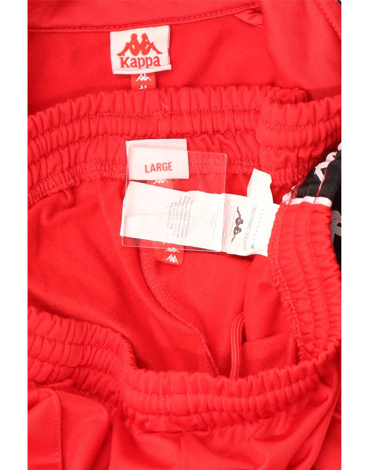Damski pełny dres Kappa z grafiką UK 16, duży, czerwony poliester w blokach kolorów