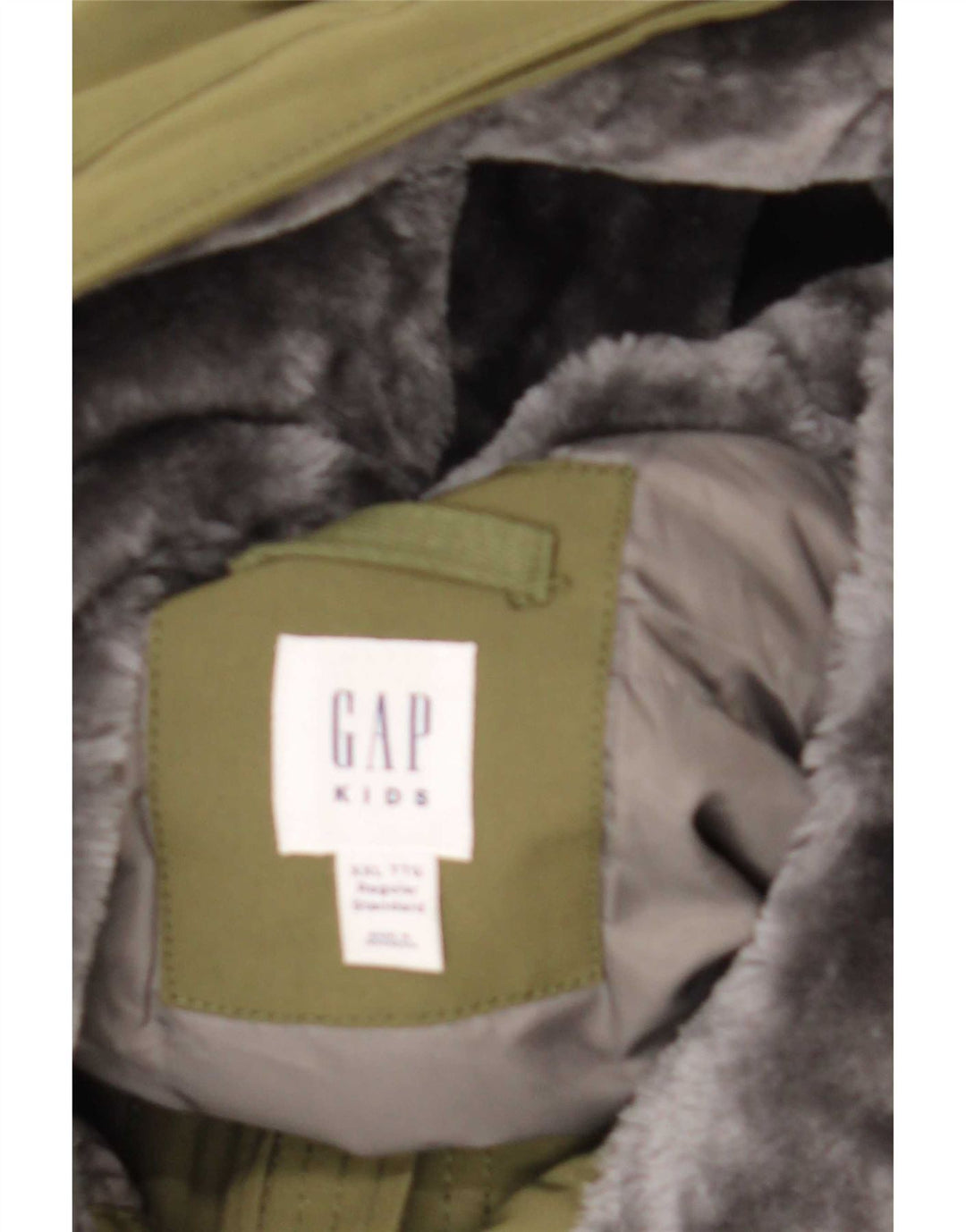 Chłopięca kurtka parka z kapturem Gap 13-14 lat, khaki, poliester