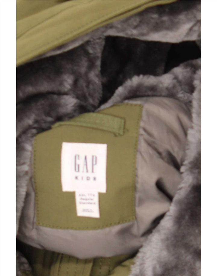 Chłopięca kurtka parka z kapturem Gap 13-14 lat, khaki, poliester