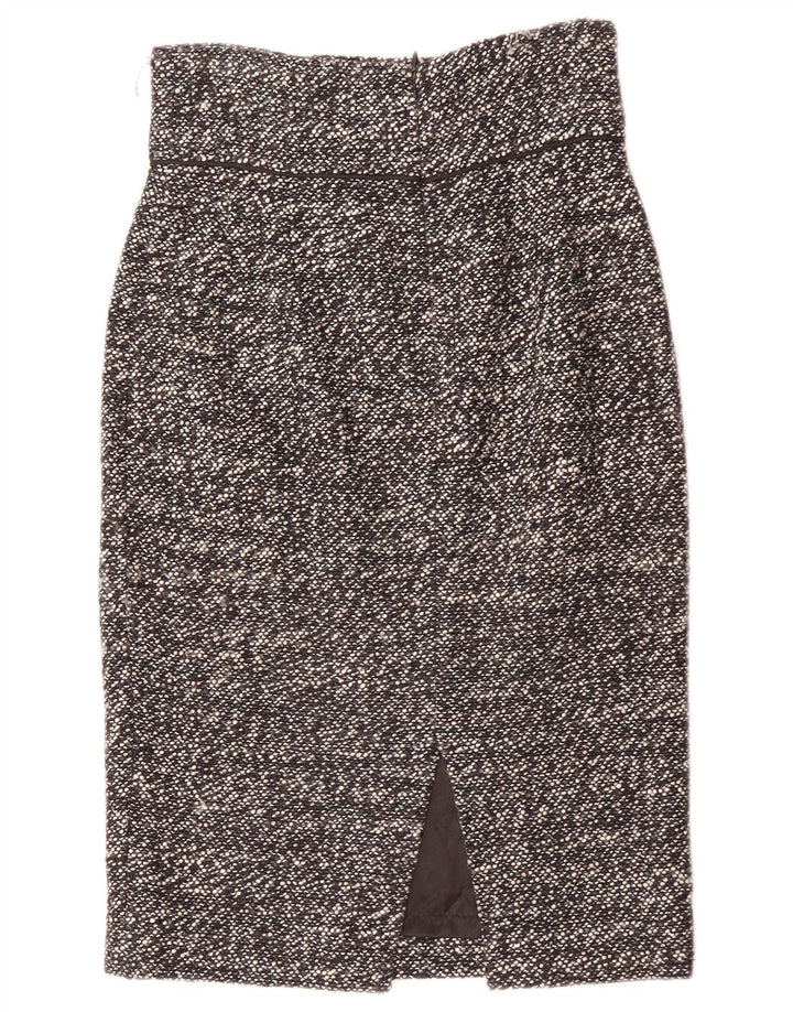 Spódnica ołówkowa Zara damska mała W26 czarna nakrapiana akrylowa