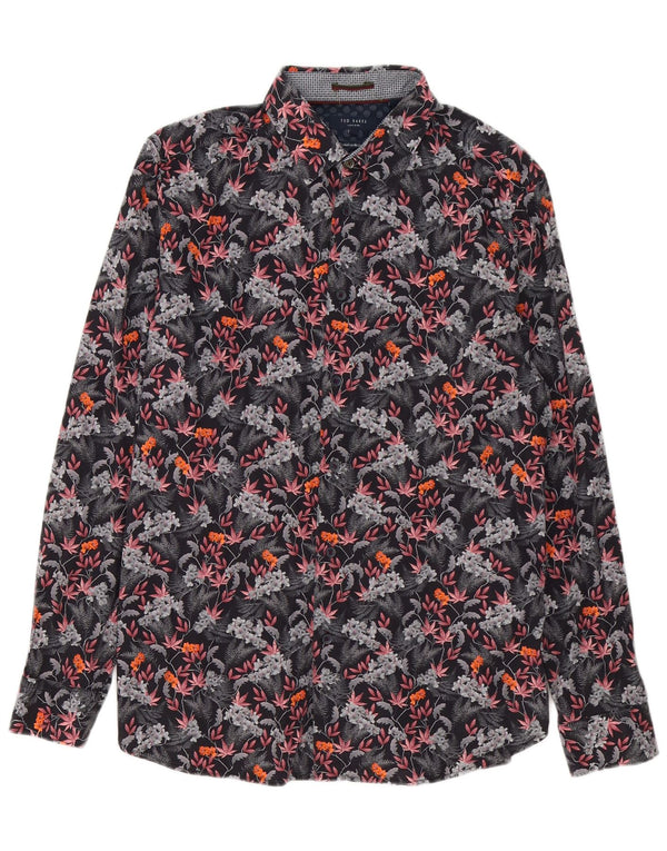 Koszula męska Ted Baker, rozmiar 4, duża, wielobarwna, bawełniana w kwiaty