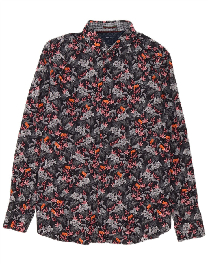 Koszula męska Ted Baker, rozmiar 4, duża, wielobarwna, bawełniana w kwiaty