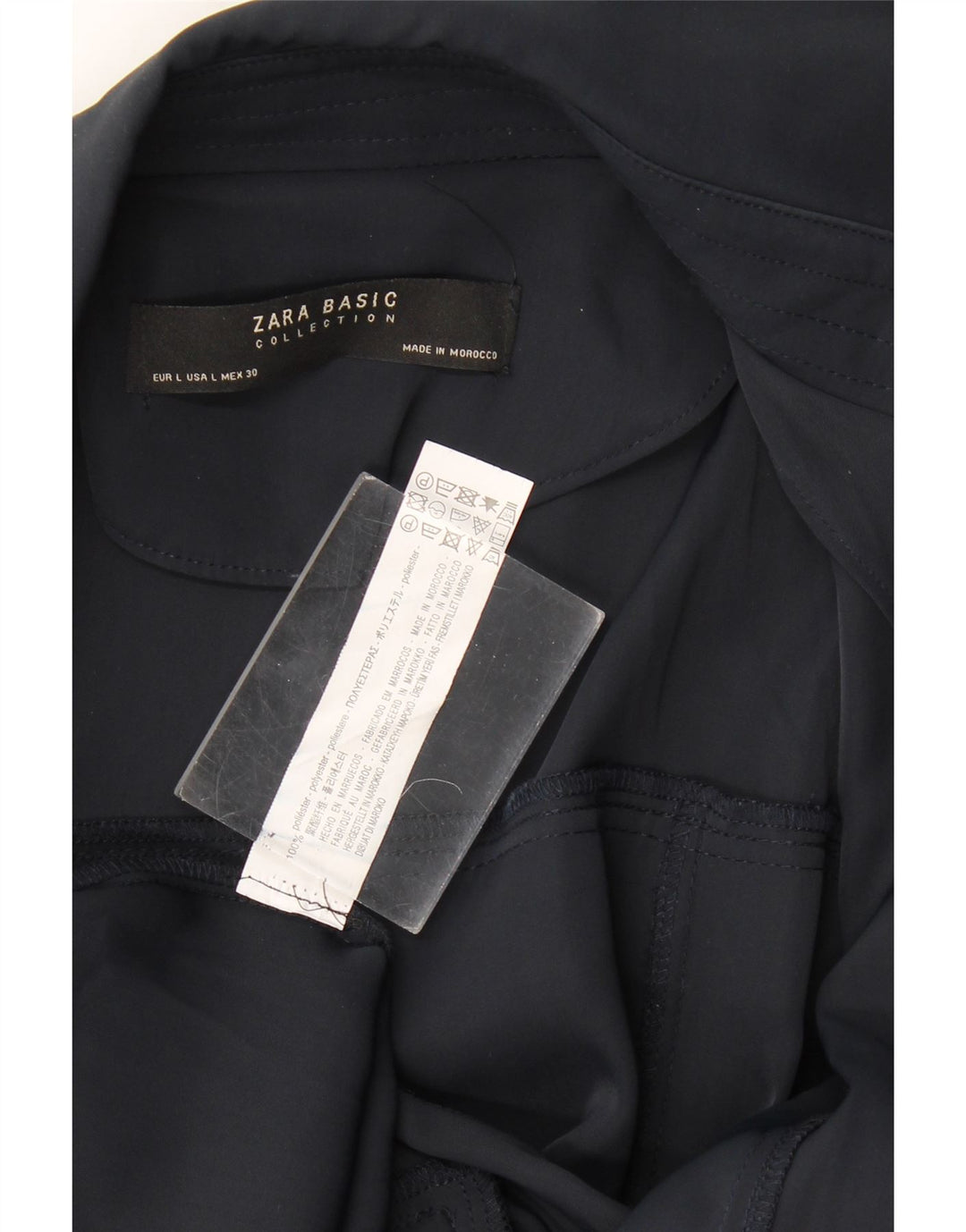 Damski trencz Zara UK 16, duży, granatowy, poliester