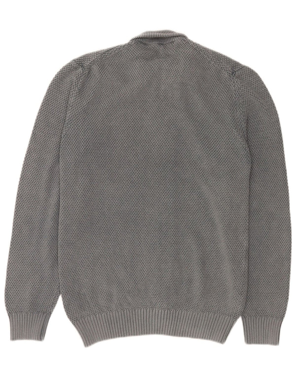 Męski sweter rozpinany Trussardi Jeans, średnioszary, bawełniany