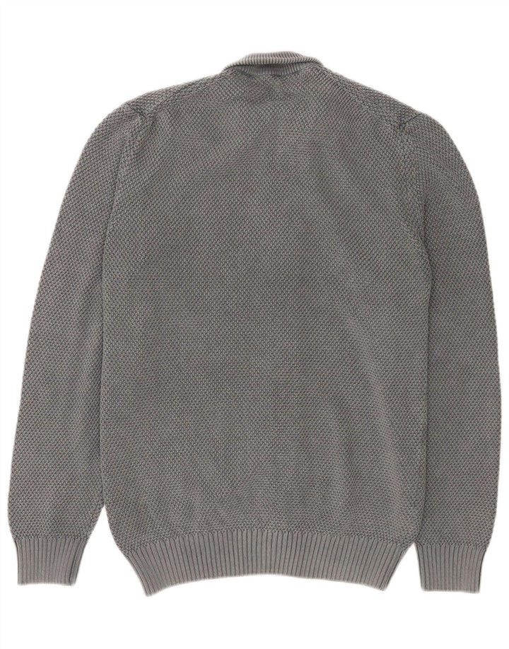 Męski sweter rozpinany Trussardi Jeans, średnioszary, bawełniany