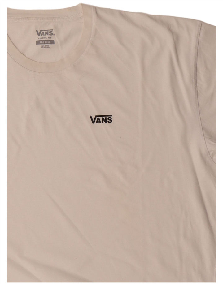 Męski T-shirt VANS o klasycznym kroju, 2XL, biała bawełna
