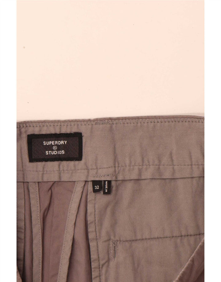 Męskie spodenki typu Chino Regular Superdry W32, duże, brązowe, bawełniane