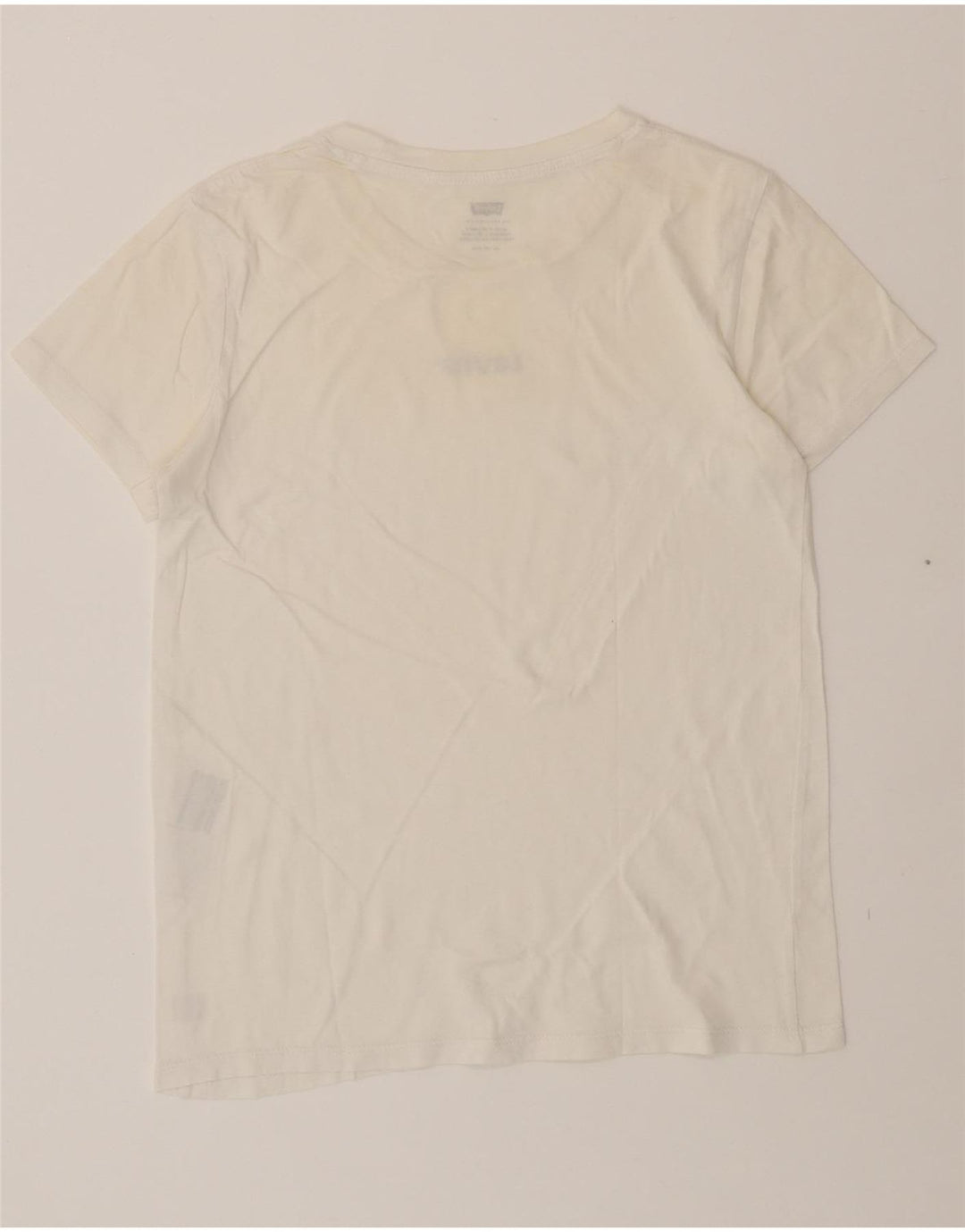 LEVI'S Womens T-Shirt Top UK 6 XS White Vintage Levi's and Second-Hand Levi's from Messina Hembry 