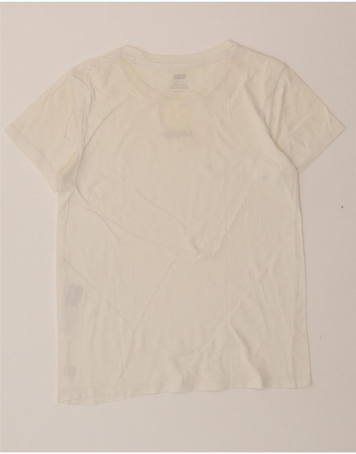LEVI'S Womens T-Shirt Top UK 6 XS White Vintage Levi's and Second-Hand Levi's from Messina Hembry 