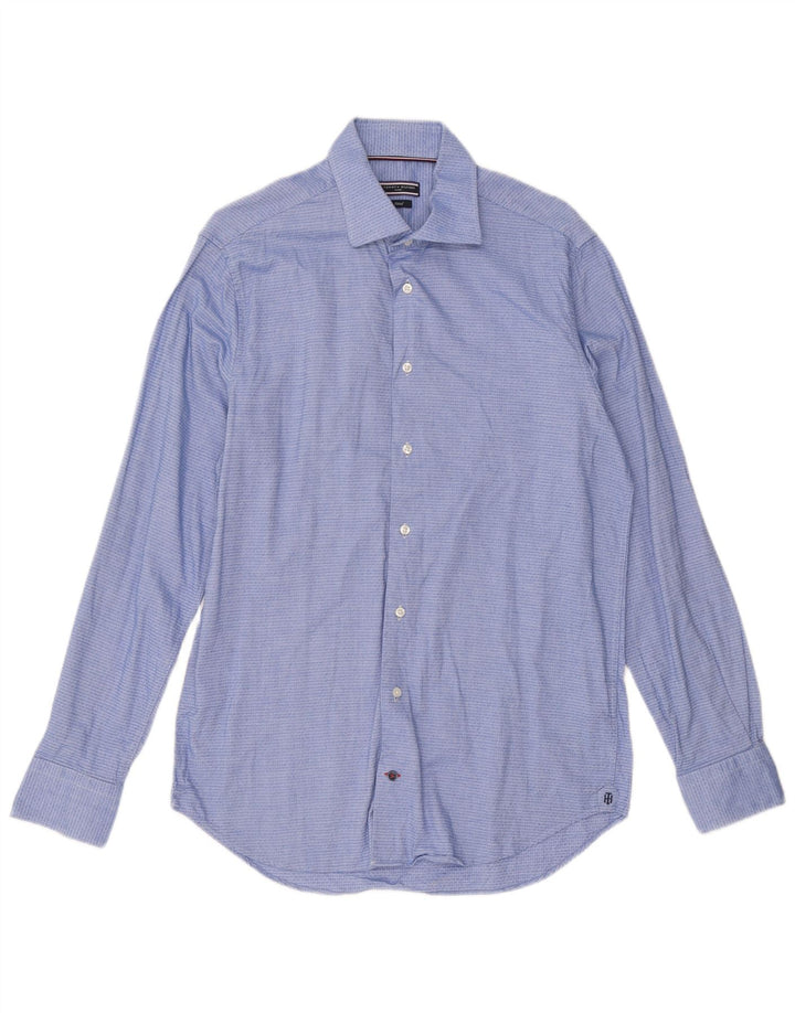 Koszula męska Tommy Hilfiger rozmiar 40 15 3/4 Średnio niebieska bawełniana geometryczna