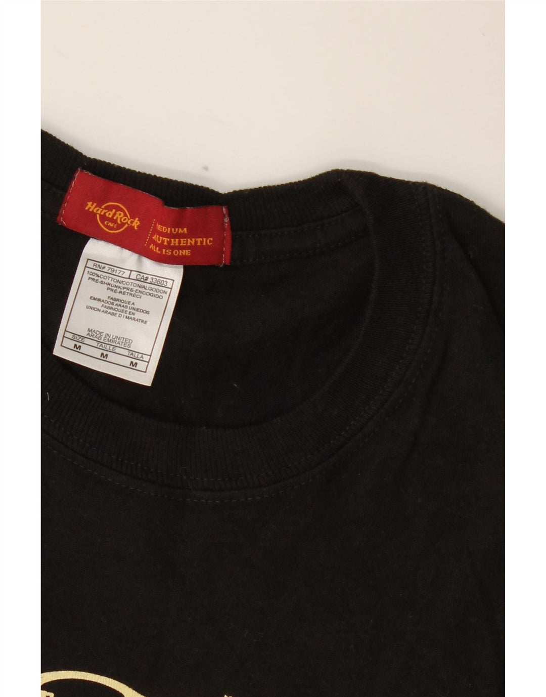 HARD ROCK CAFE Męski T-shirt z grafiką, średni czarny, bawełniany