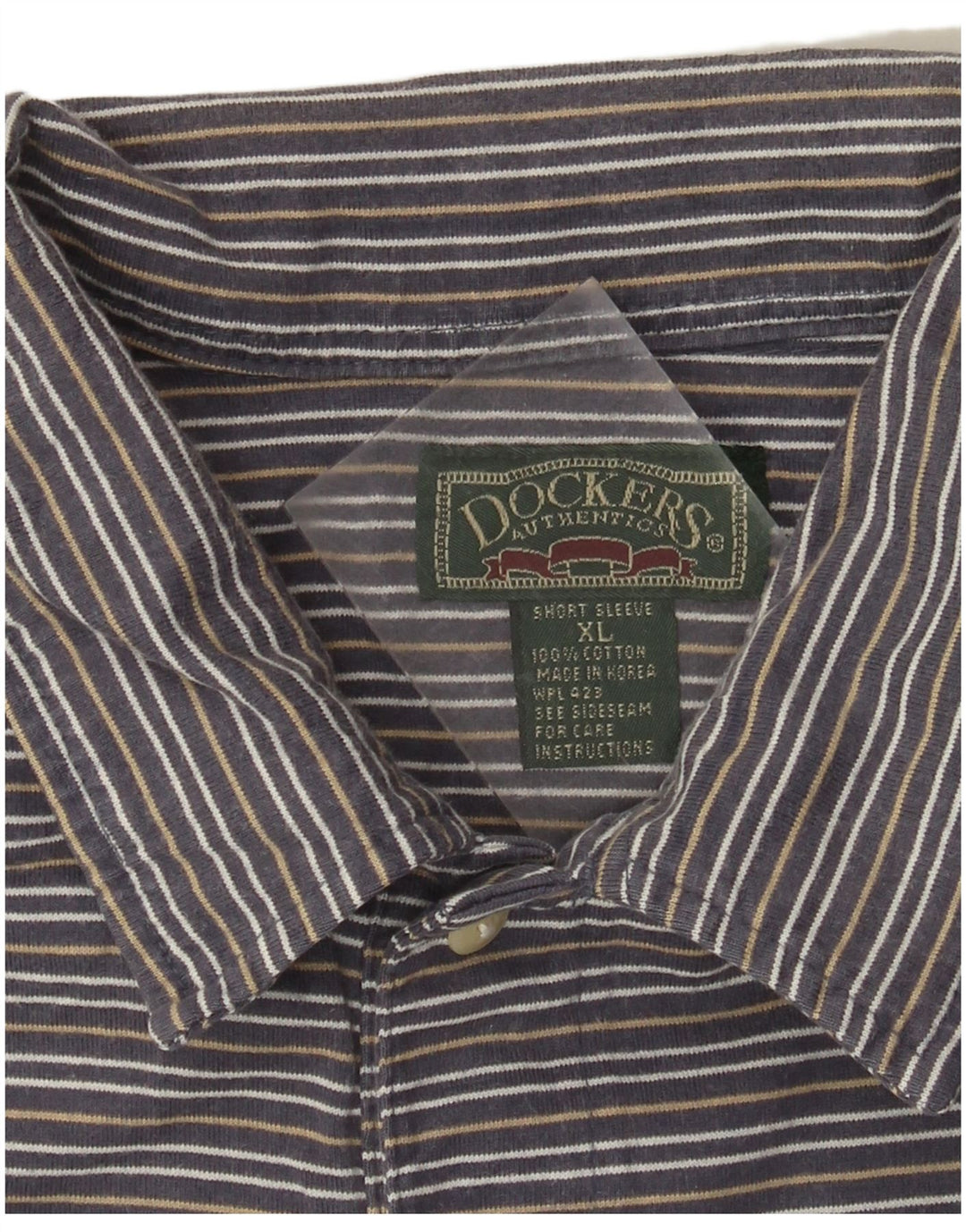 Męska koszulka polo Dockers XL, szara, bawełniana w paski