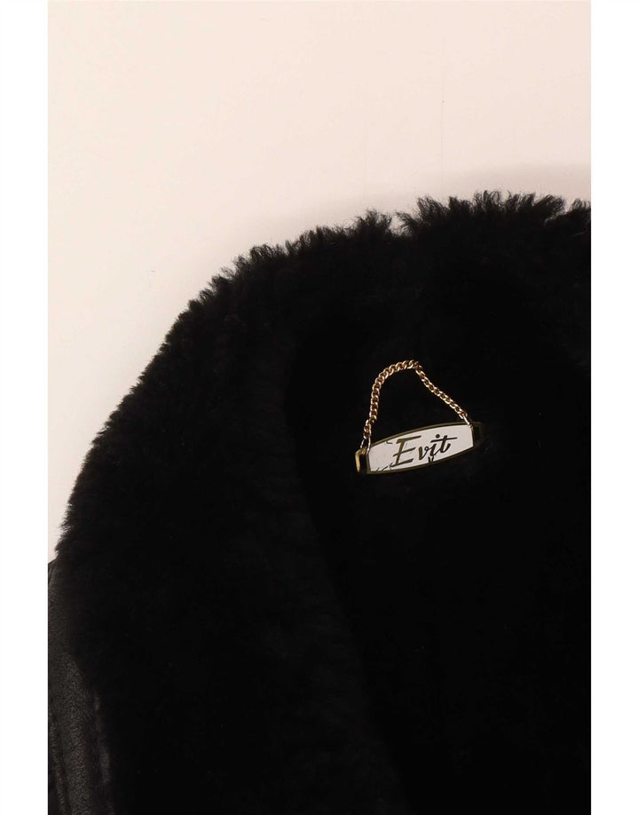 Vintage męska kurtka Shearling UK 44 2XL Czarny Shearling