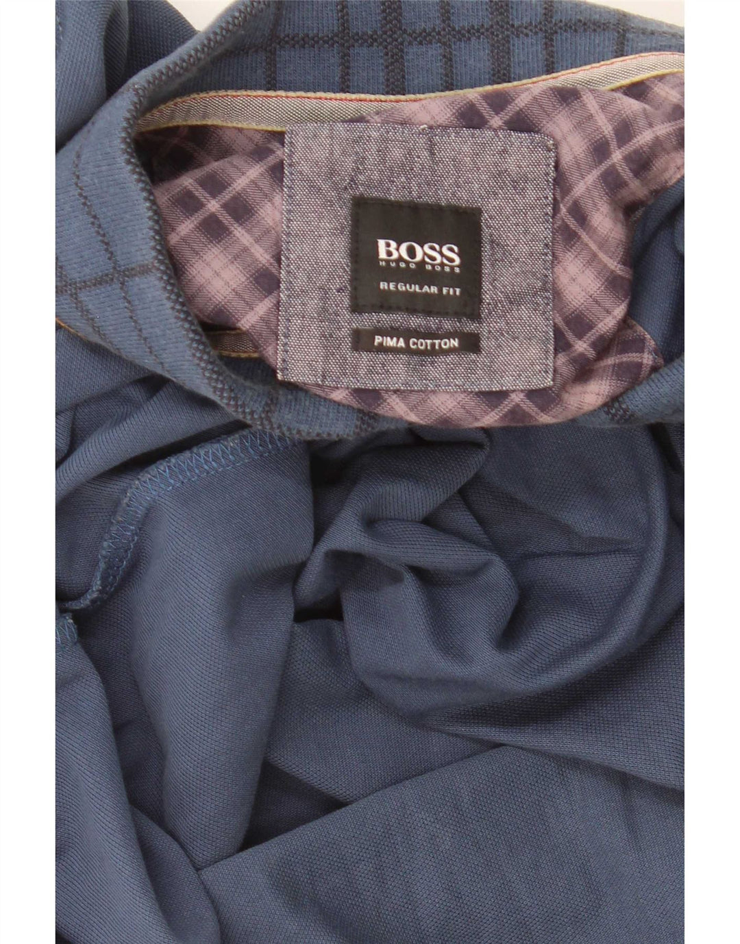 Męska koszulka polo Hugo Boss o regularnym kroju, średnia, granatowa, bawełniana w kratkę