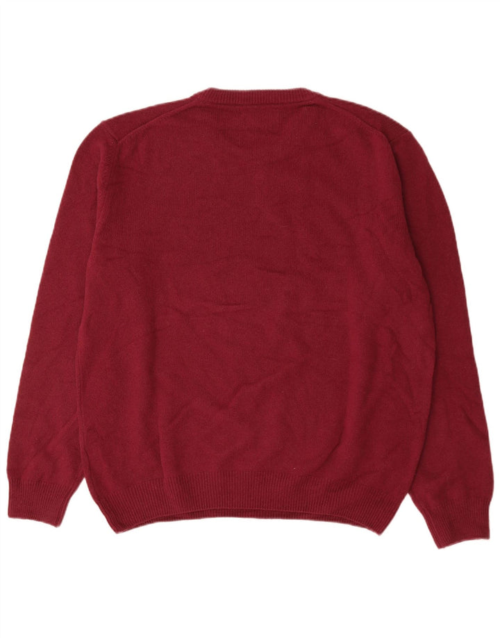 Marlboro Classics Męski sweter z okrągłym dekoltem 2XL Burgundowa wełna