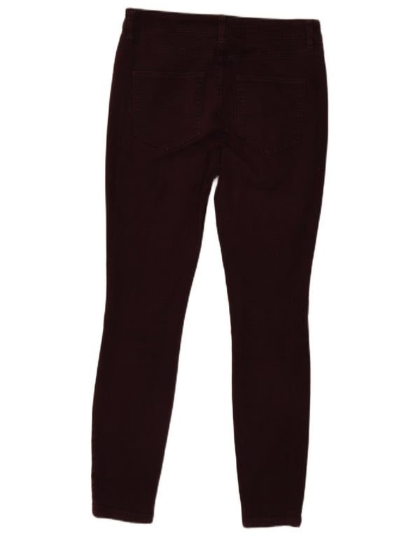 Damskie jeansy skinny Fat Face UK 10 Small W27 L27 Burgundowa bawełna