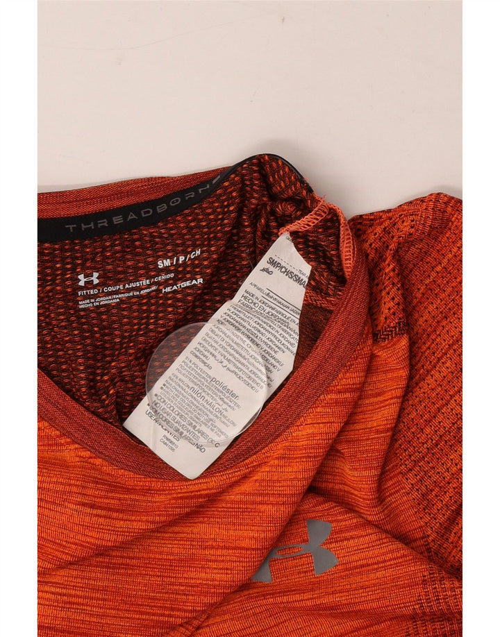 Męska koszulka Under Armour Heat Gear z poliestru w małe pomarańczowe paski