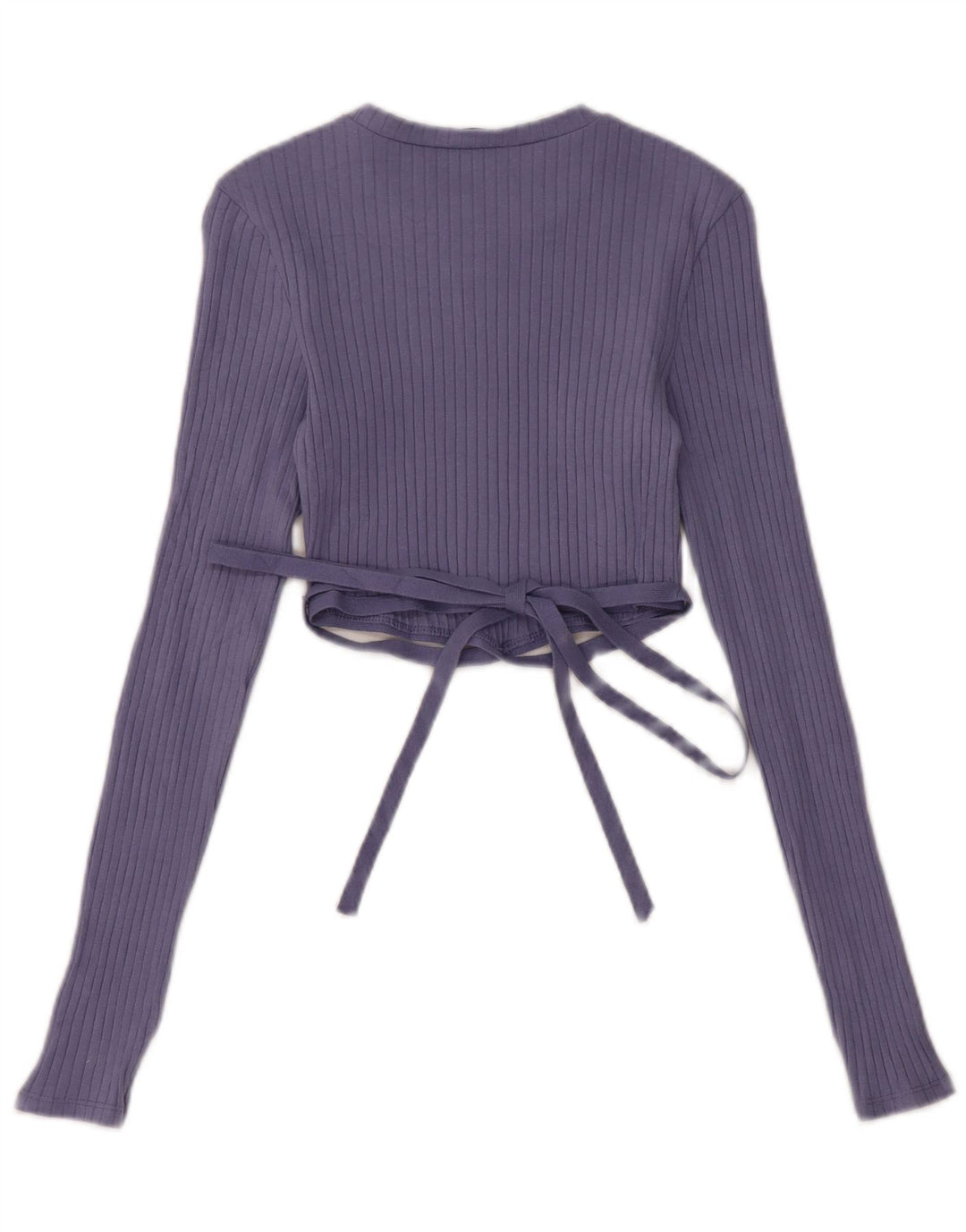 Damski krótki top Zara z długim rękawem, UK 10, mały, niebieski, bawełniany