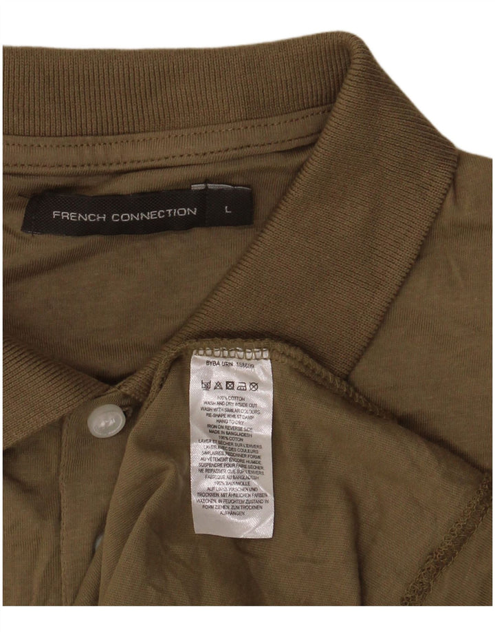 Męska koszulka polo French Connection, duża, bawełniana khaki