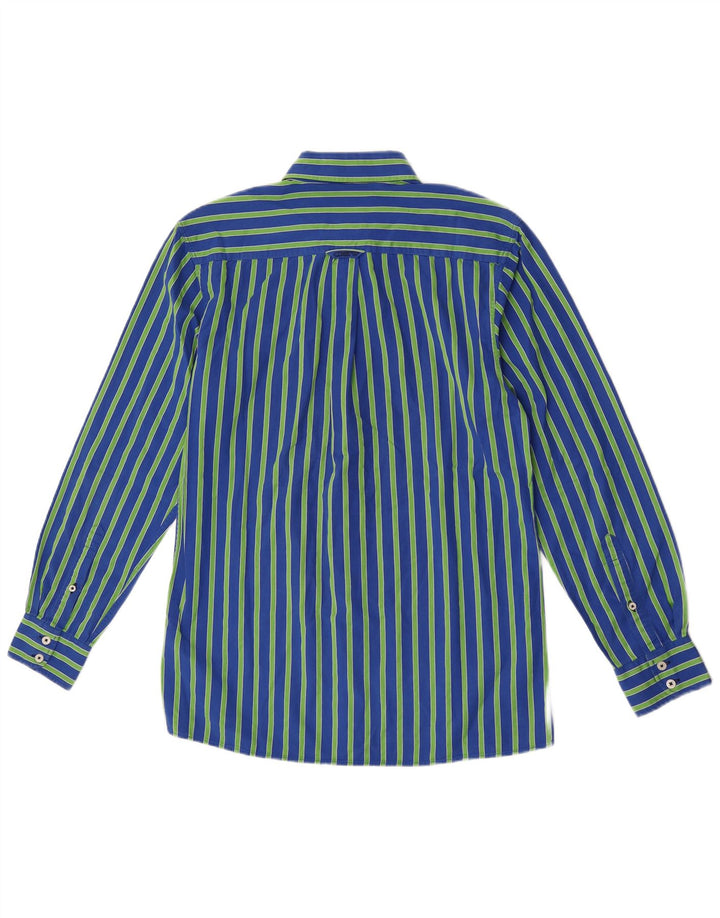 Crew Clothing Męska koszula o dopasowanym kroju, bawełniana w kolorze średniego niebieskiego w prążki