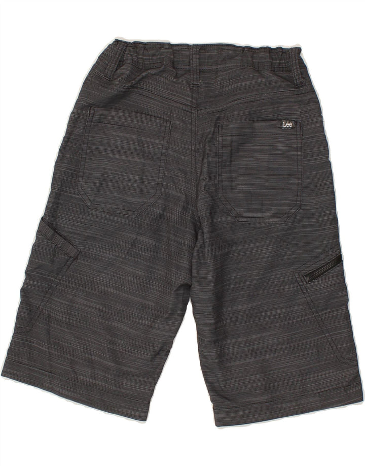 LEE Boys Cargo Shorts 11-12 Years W26  Grey Pinstripe Polyester Vintage Lee and Second-Hand Lee from Messina Hembry 